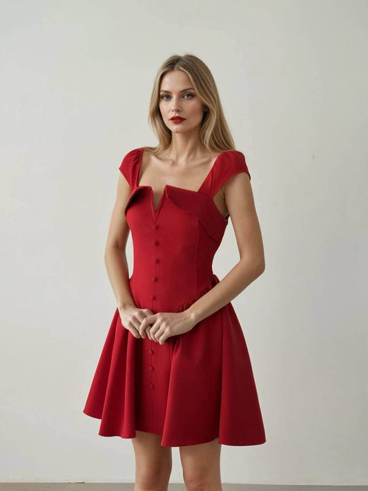 Scarlet Elegance Dress